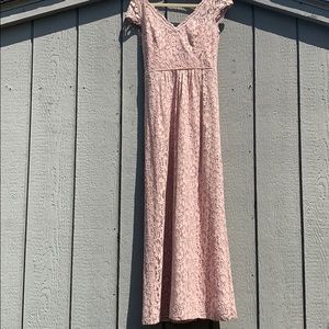 David’s Bridal full-length lace dress